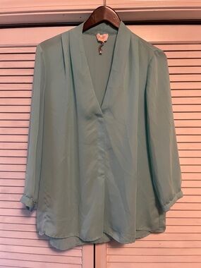 Turquoise blouse, GUC, size L - bundle only
